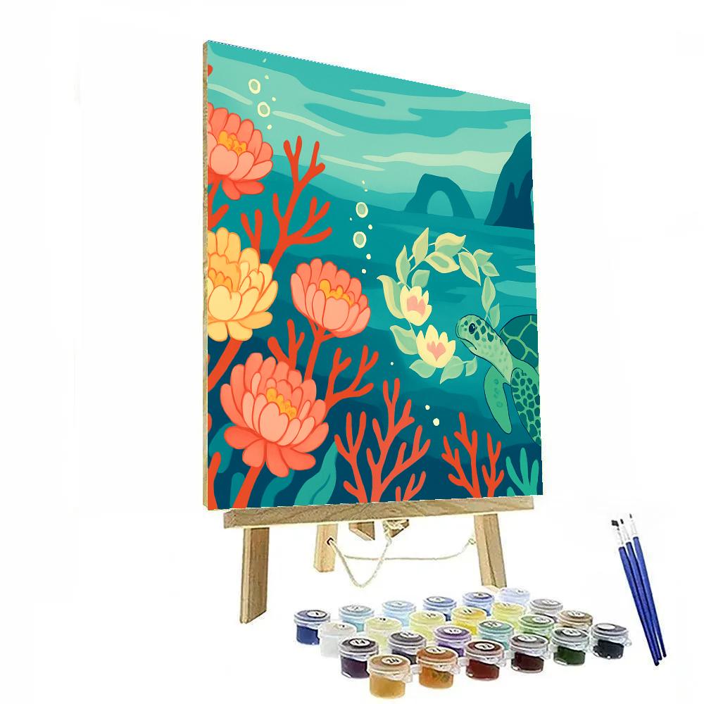 Floral-Crowned Reef Garden Number painting
