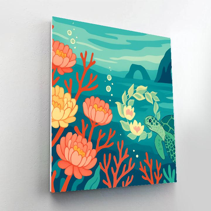 Floral-Crowned Reef Garden Number painting