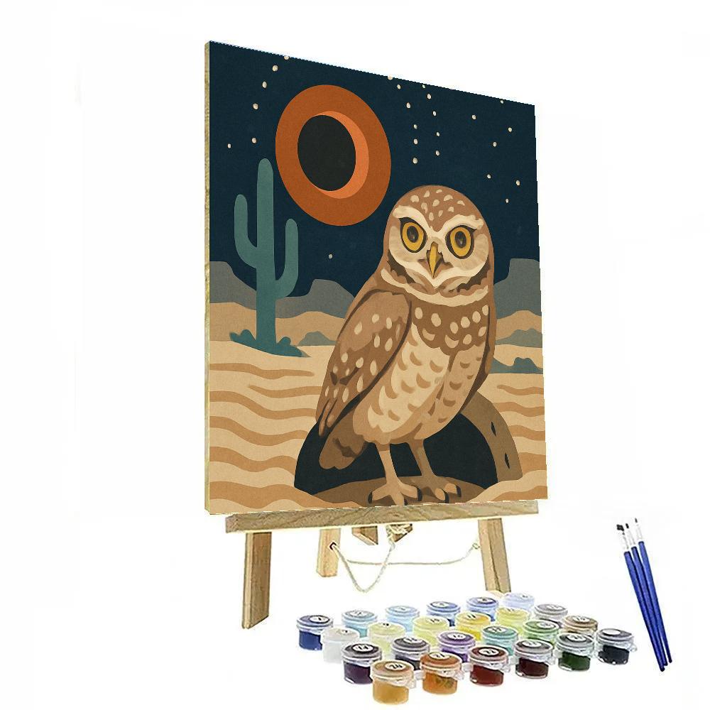 Moonlit Dunes With Owl Sentinel Paint by numbers kits