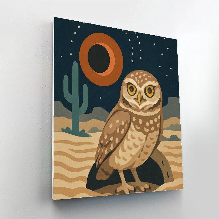 Moonlit Dunes With Owl Sentinel Paint by numbers kits