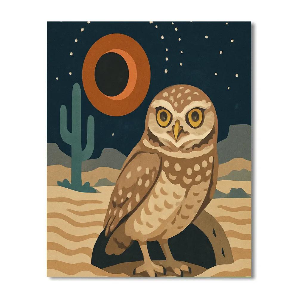 Moonlit Dunes With Owl Sentinel Paint by numbers kits