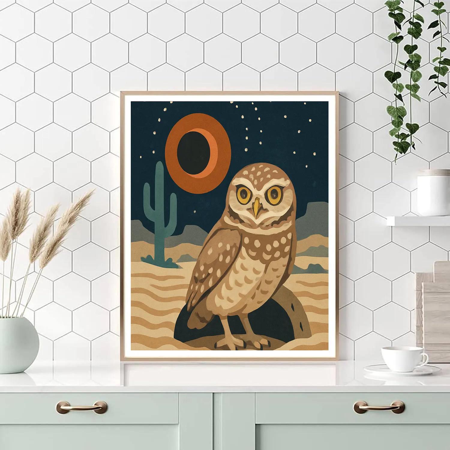 Moonlit Dunes With Owl Sentinel Paint by numbers kits