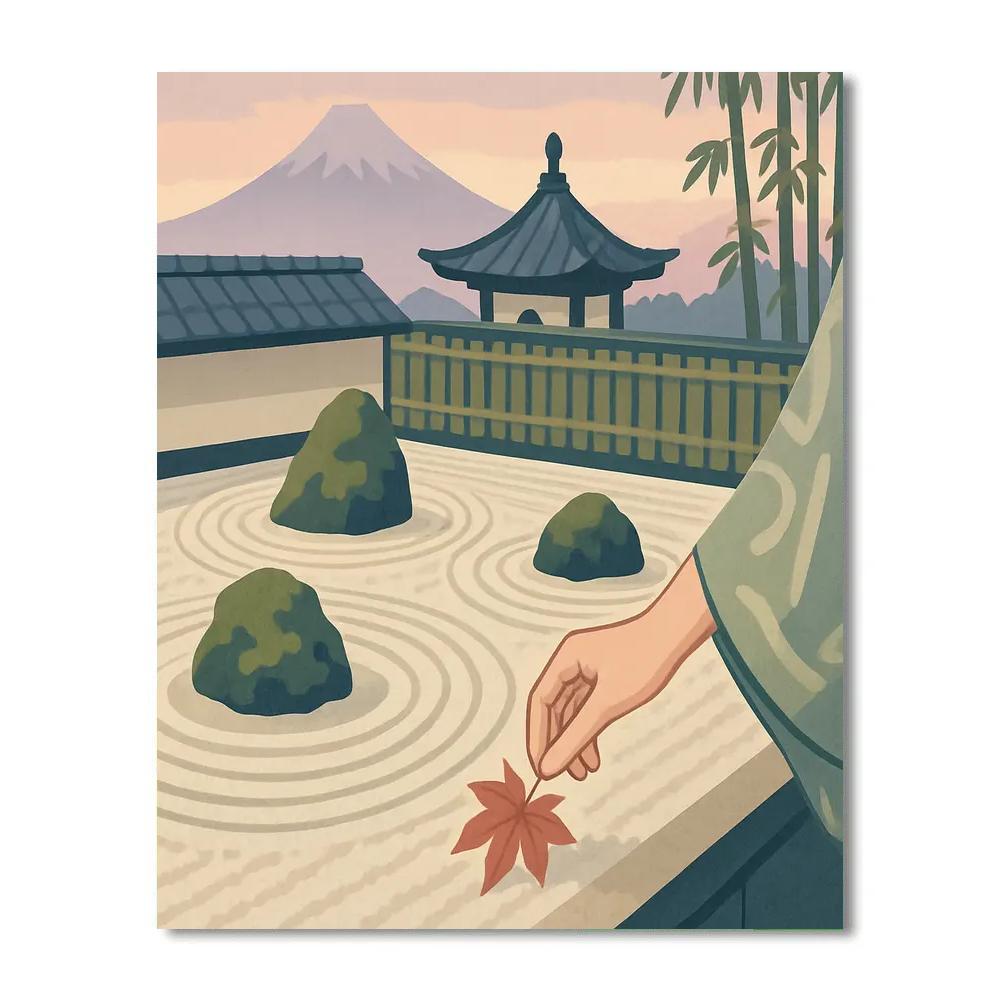 Zen Rock Garden Echoes Japan DIY paint by numbers