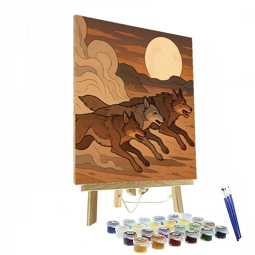 Sandstorm Hunt With Wolf Pack Dynamics DIY paint by numbers