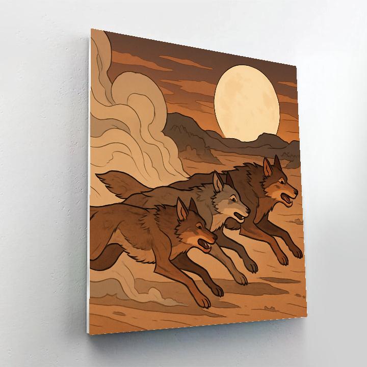 Sandstorm Hunt With Wolf Pack Dynamics DIY paint by numbers