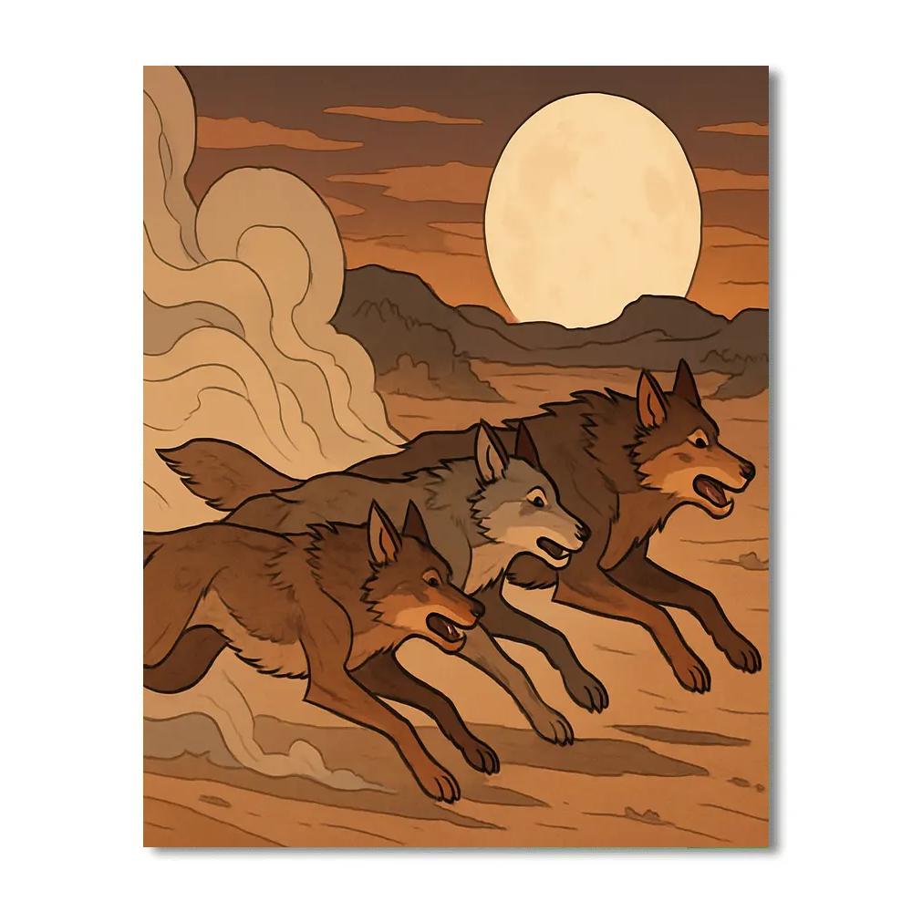 Sandstorm Hunt With Wolf Pack Dynamics DIY paint by numbers