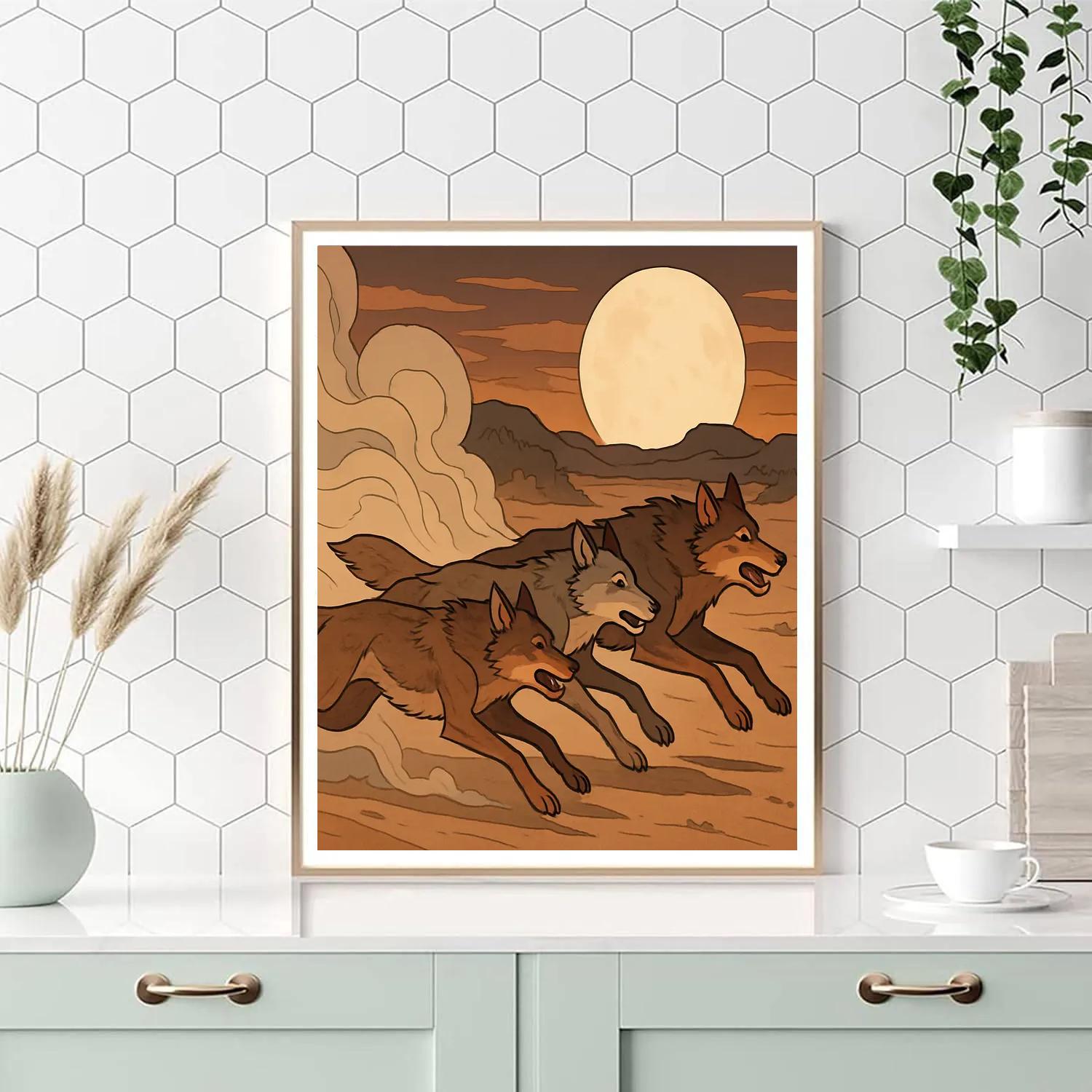 Sandstorm Hunt With Wolf Pack Dynamics DIY paint by numbers