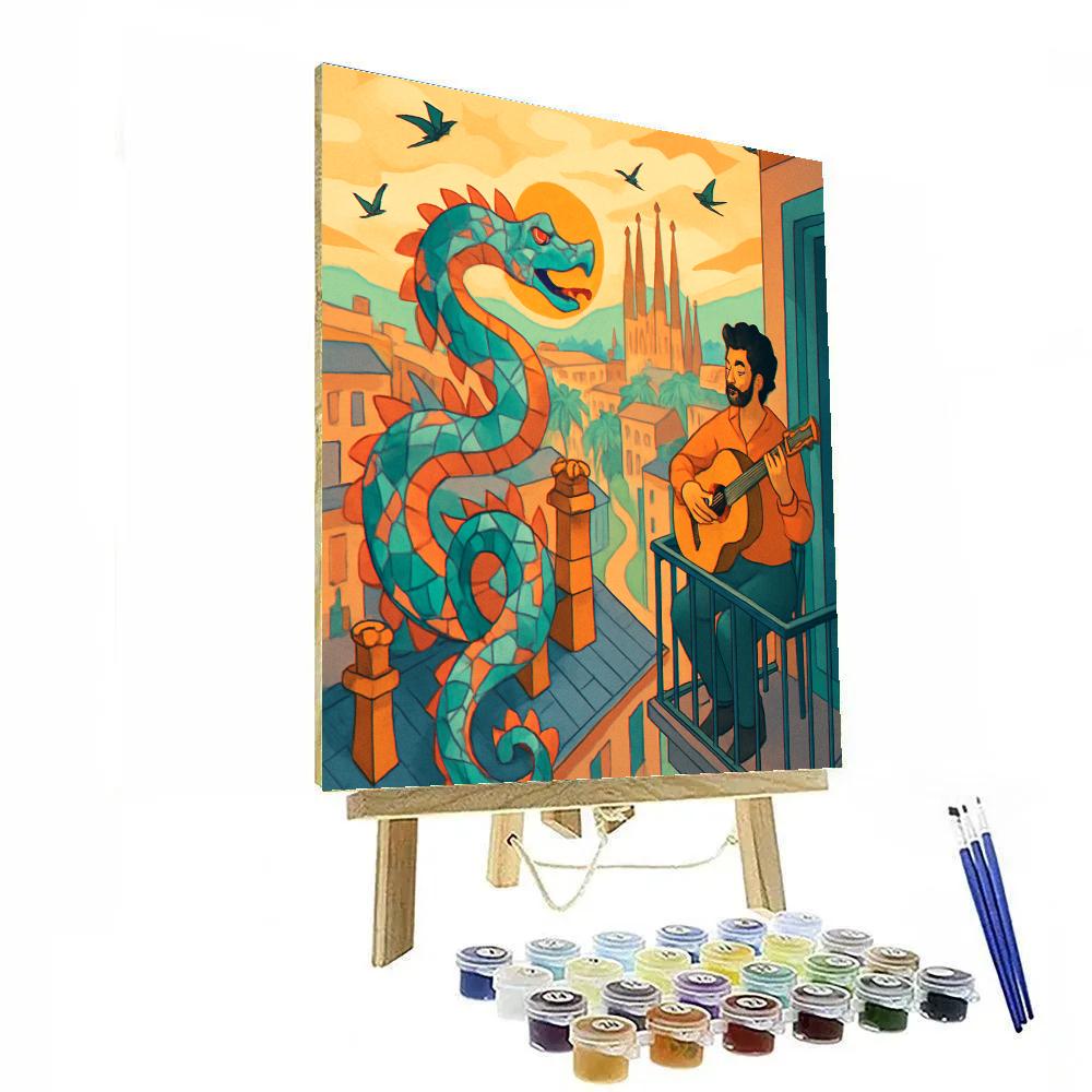 Gaudi Spirals Spain Crafted Skyline paint by numbers