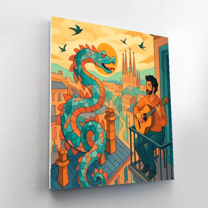 Gaudi Spirals Spain Crafted Skyline paint by numbers