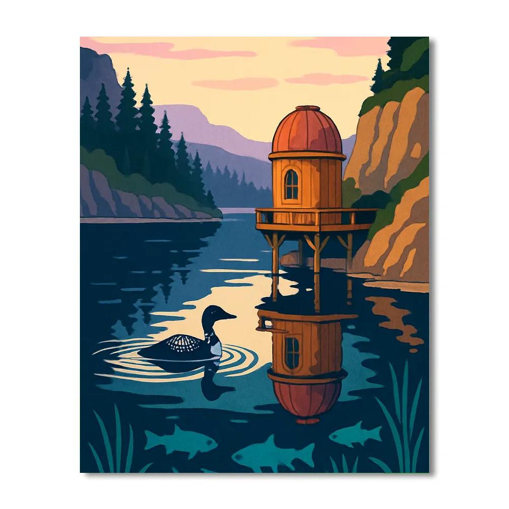 Lake Mirror Observatory Cove Painting by numbers kit
