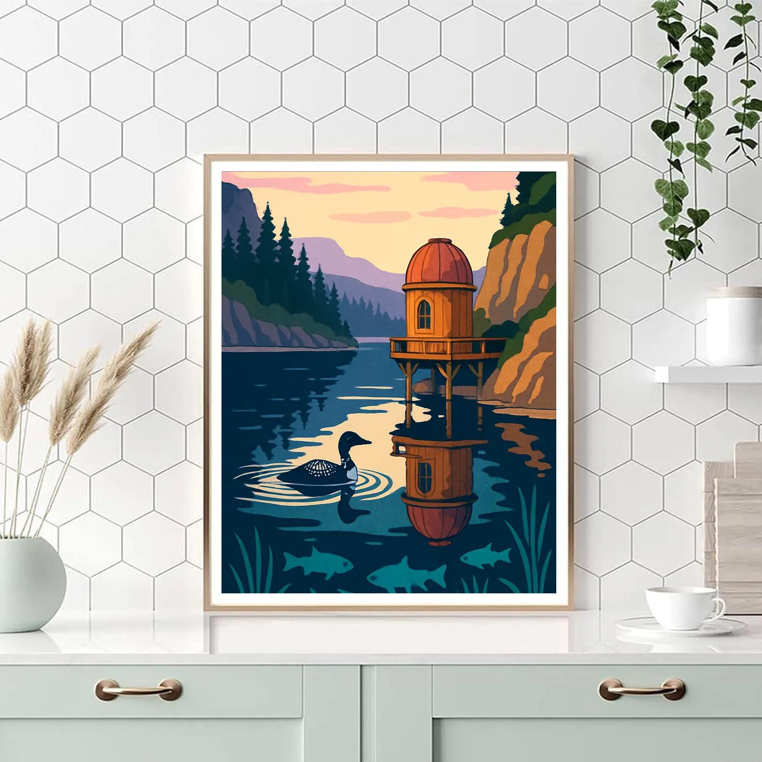 Lake Mirror Observatory Cove Painting by numbers kit