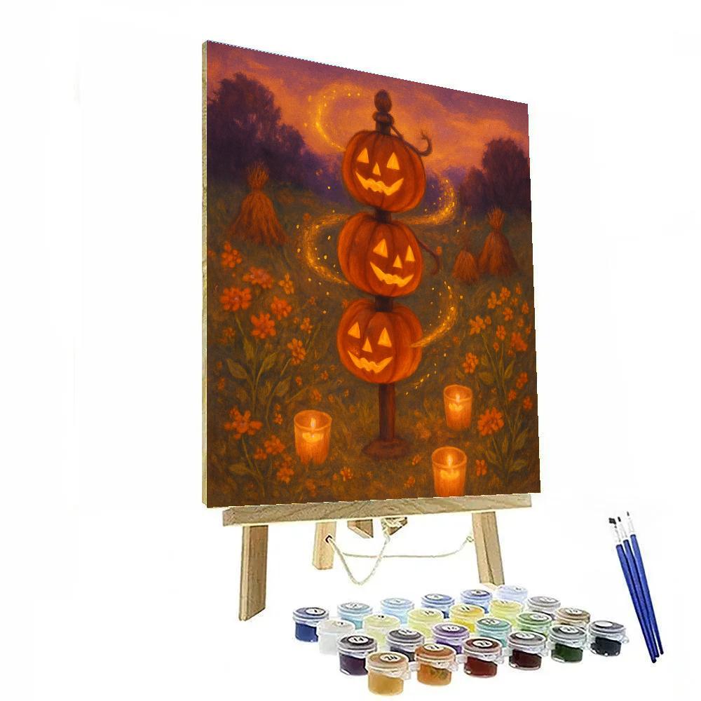 Jack O Lantern Carousel In The Meadow paint by number