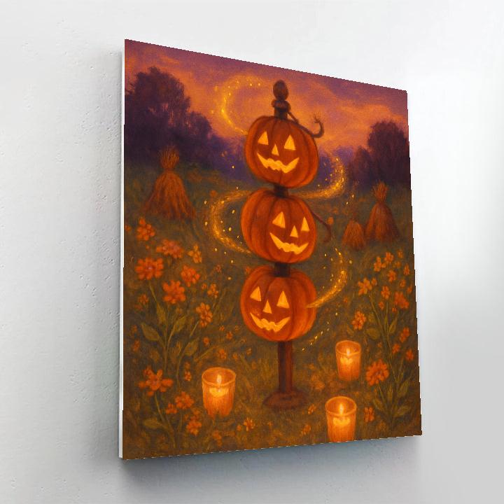 Jack O Lantern Carousel In The Meadow paint by number