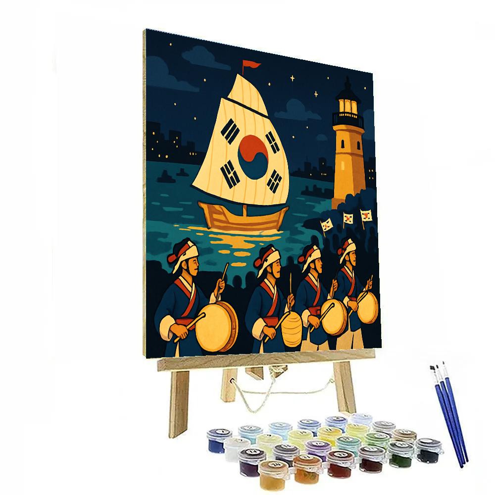 Harbor Lantern Festival National Parade Number painting