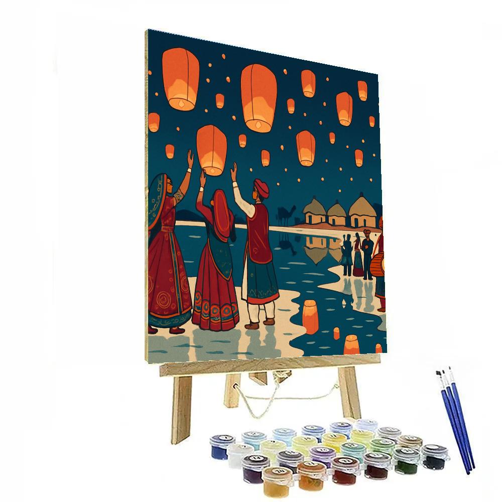 India Sky Lanterns Over The Rann DIY paint by numbers