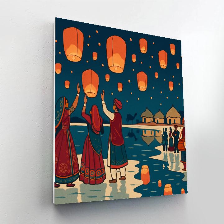 India Sky Lanterns Over The Rann DIY paint by numbers