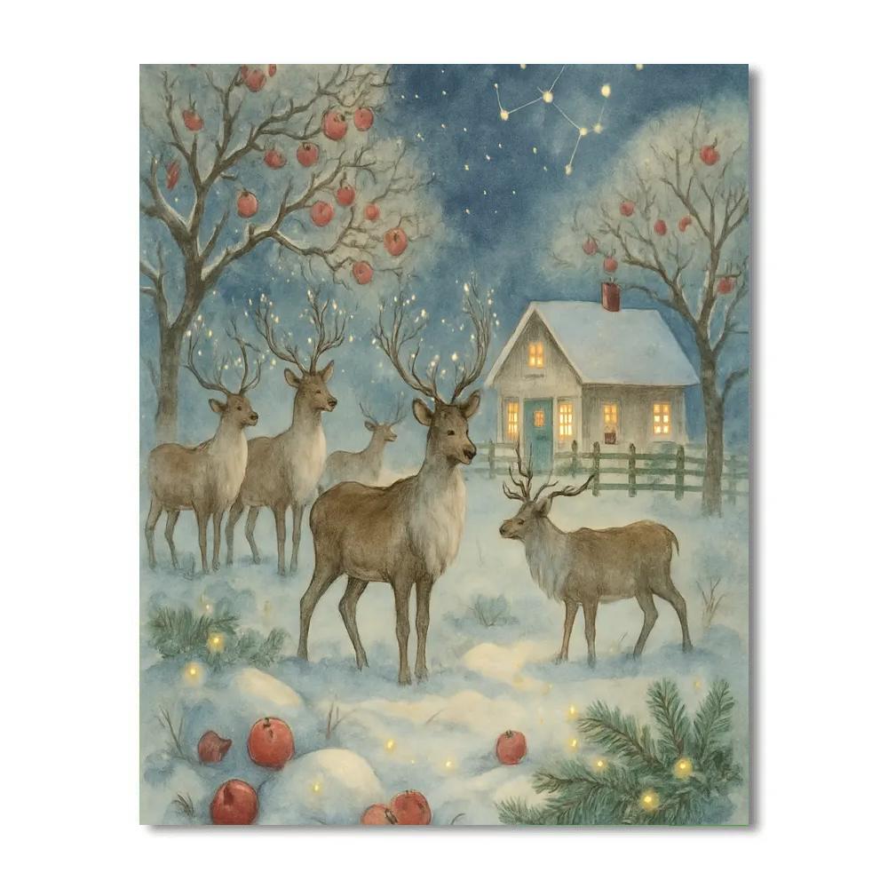 Reindeer Starlight Orchard Paint by numbers kits