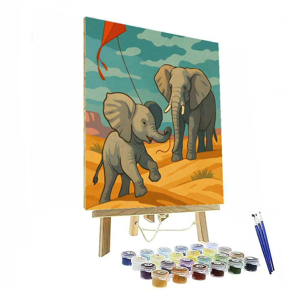 Kite Festival Elephant In The Dune Wind Paint by numbers art