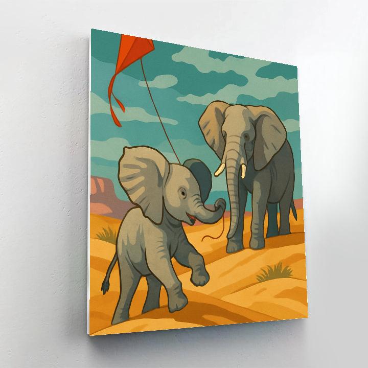 Kite Festival Elephant In The Dune Wind Paint by numbers art
