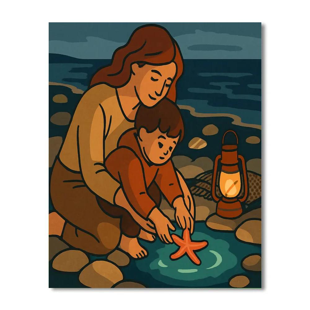 Mother Of The Moonlit Tidepool Paint by numbers kits