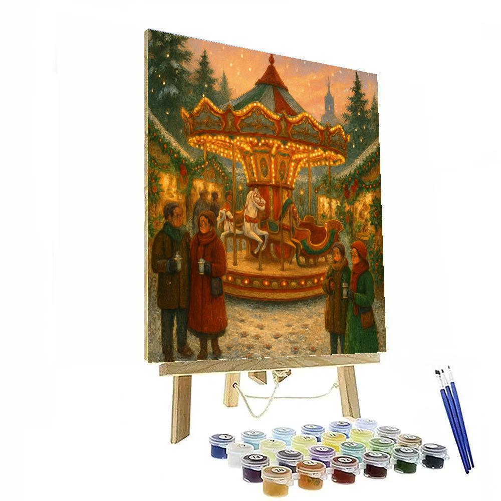 Twilight Market Carousel paint by number