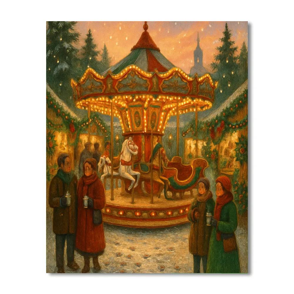 Twilight Market Carousel paint by number