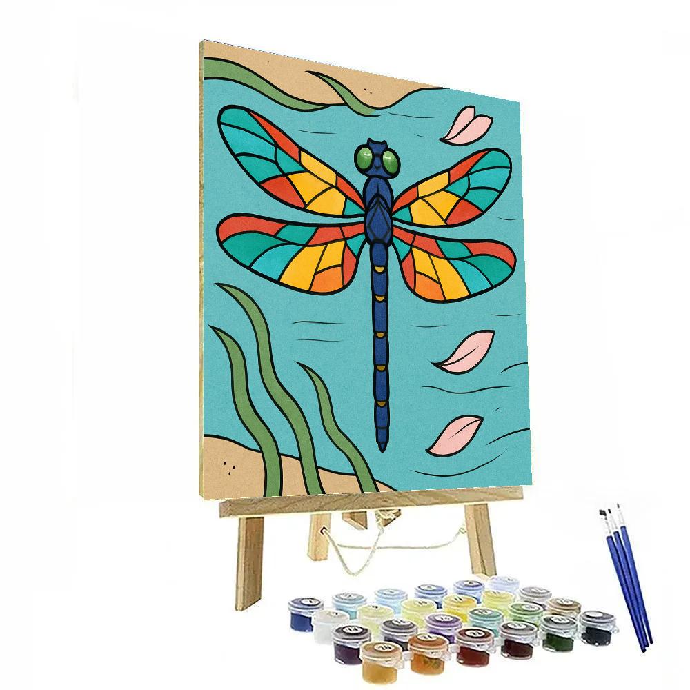 Glasswing Mosaic With Dragonfly Focus Number painting