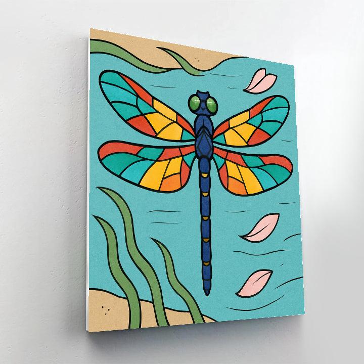 Glasswing Mosaic With Dragonfly Focus Number painting