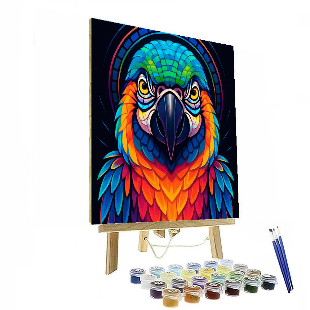 Electric Bazaar Macaw Paint by numbers art