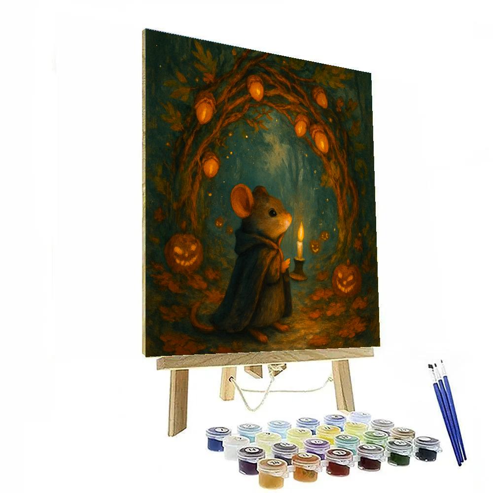 Enchanted Forest Gate Of Candled Acorns Paint by numbers kits