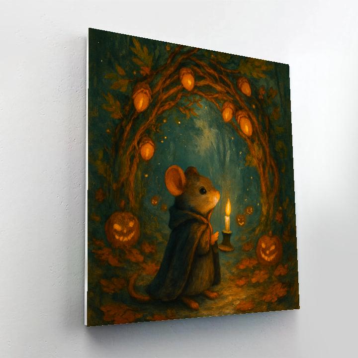 Enchanted Forest Gate Of Candled Acorns Paint by numbers kits