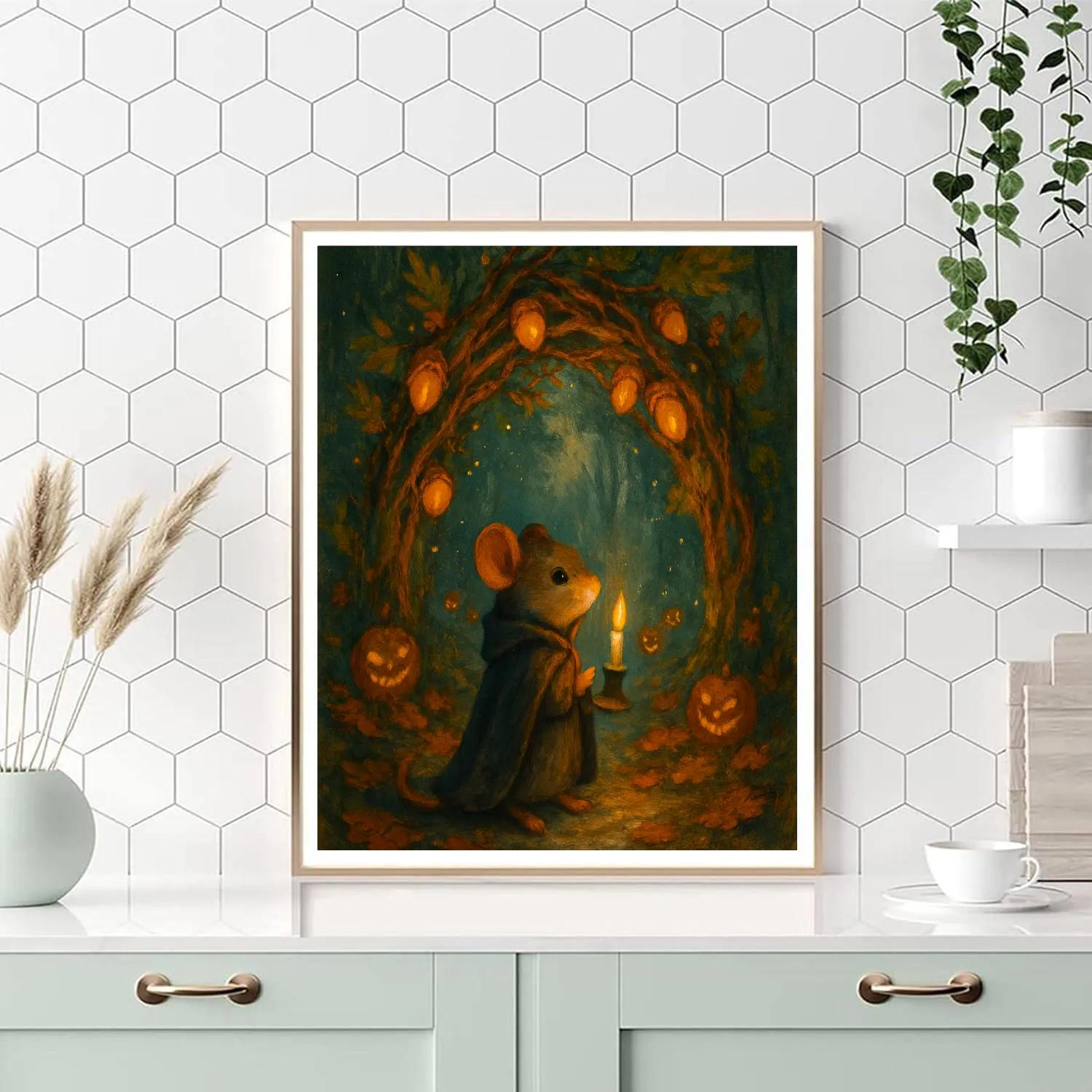 Enchanted Forest Gate Of Candled Acorns Paint by numbers kits