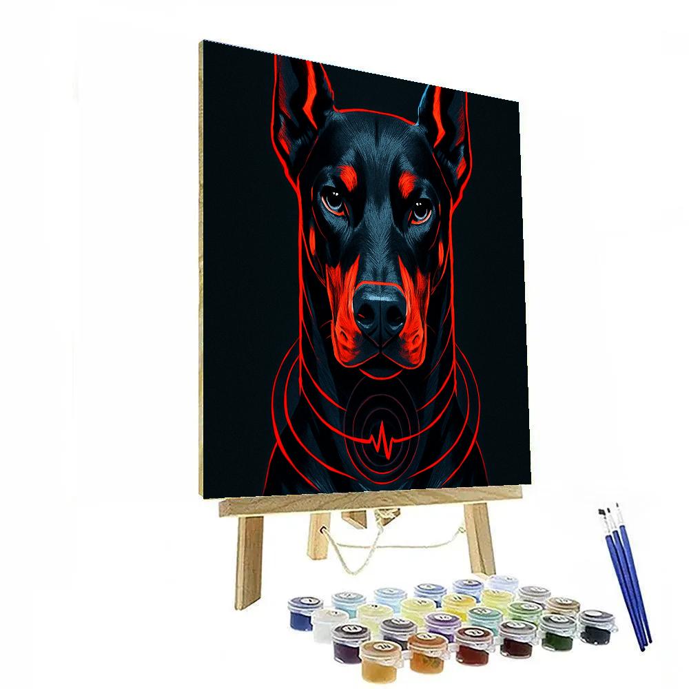 Onyx Pulse Doberman painting number kit