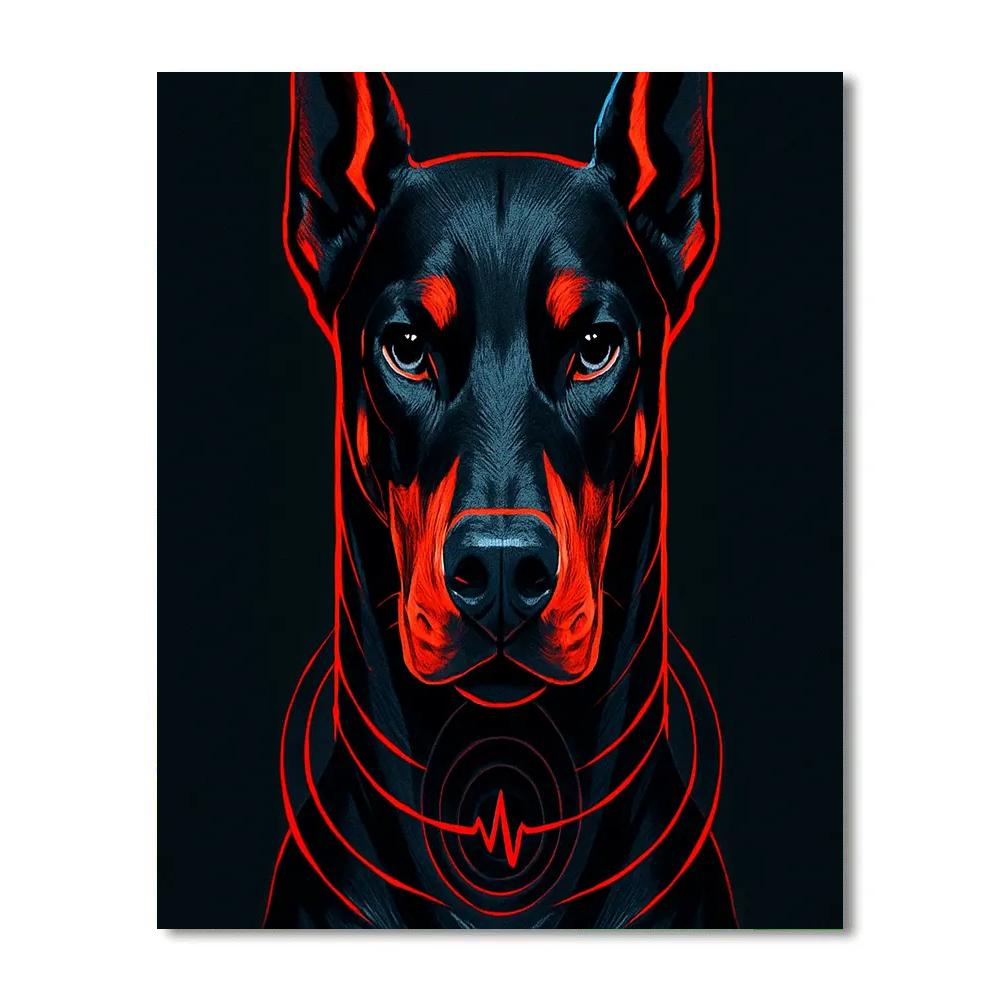 Onyx Pulse Doberman painting number kit