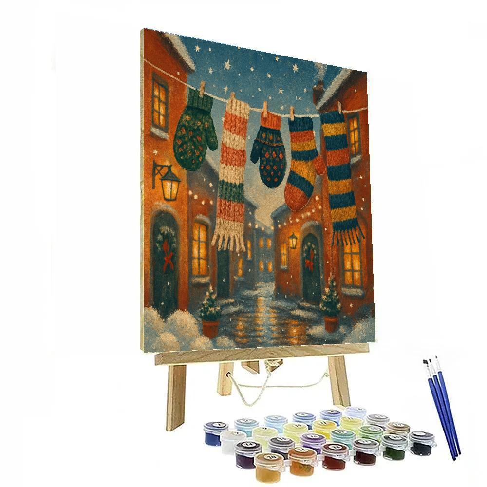 Magical Mittens Clothesline Alley Paint by numbers kits