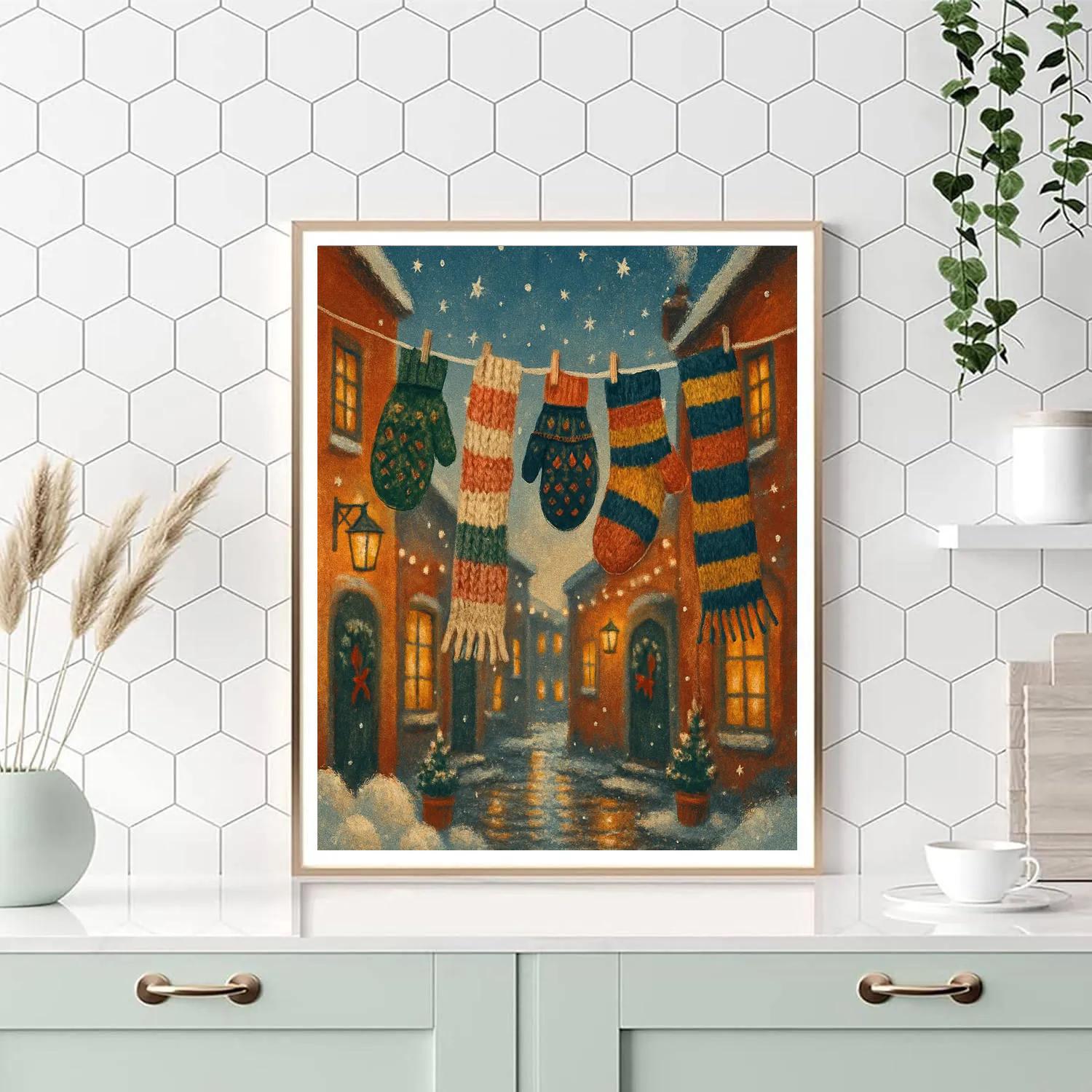 Magical Mittens Clothesline Alley Paint by numbers kits