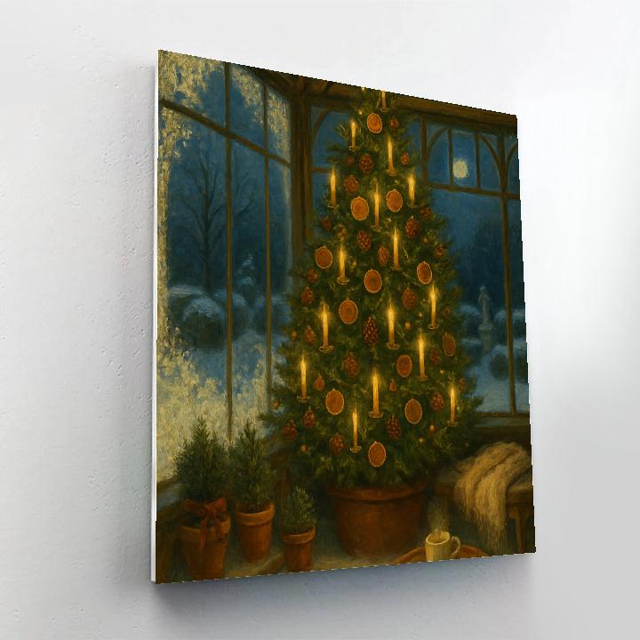 Frosted Conservatory Christmas Tree Painting by numbers kit