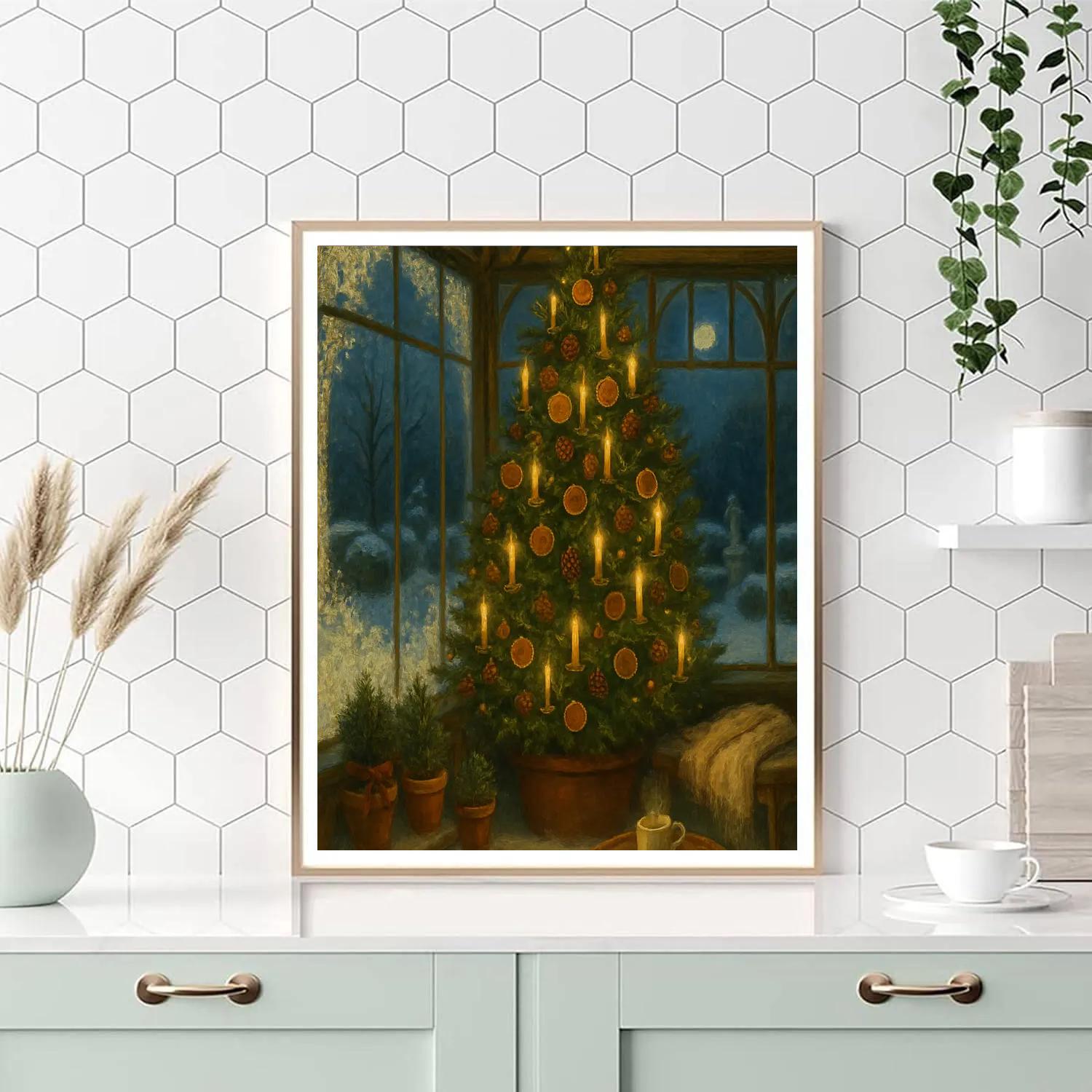 Frosted Conservatory Christmas Tree Painting by numbers kit