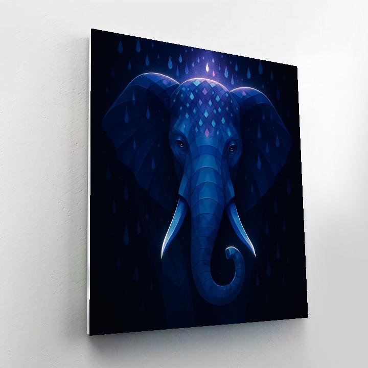 Starlit Monsoon Elephant Paint by numbers art