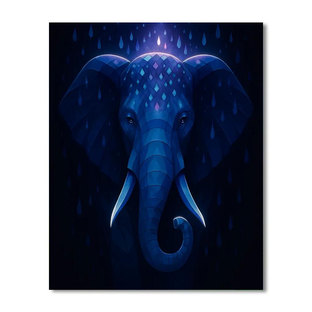Starlit Monsoon Elephant Paint by numbers art
