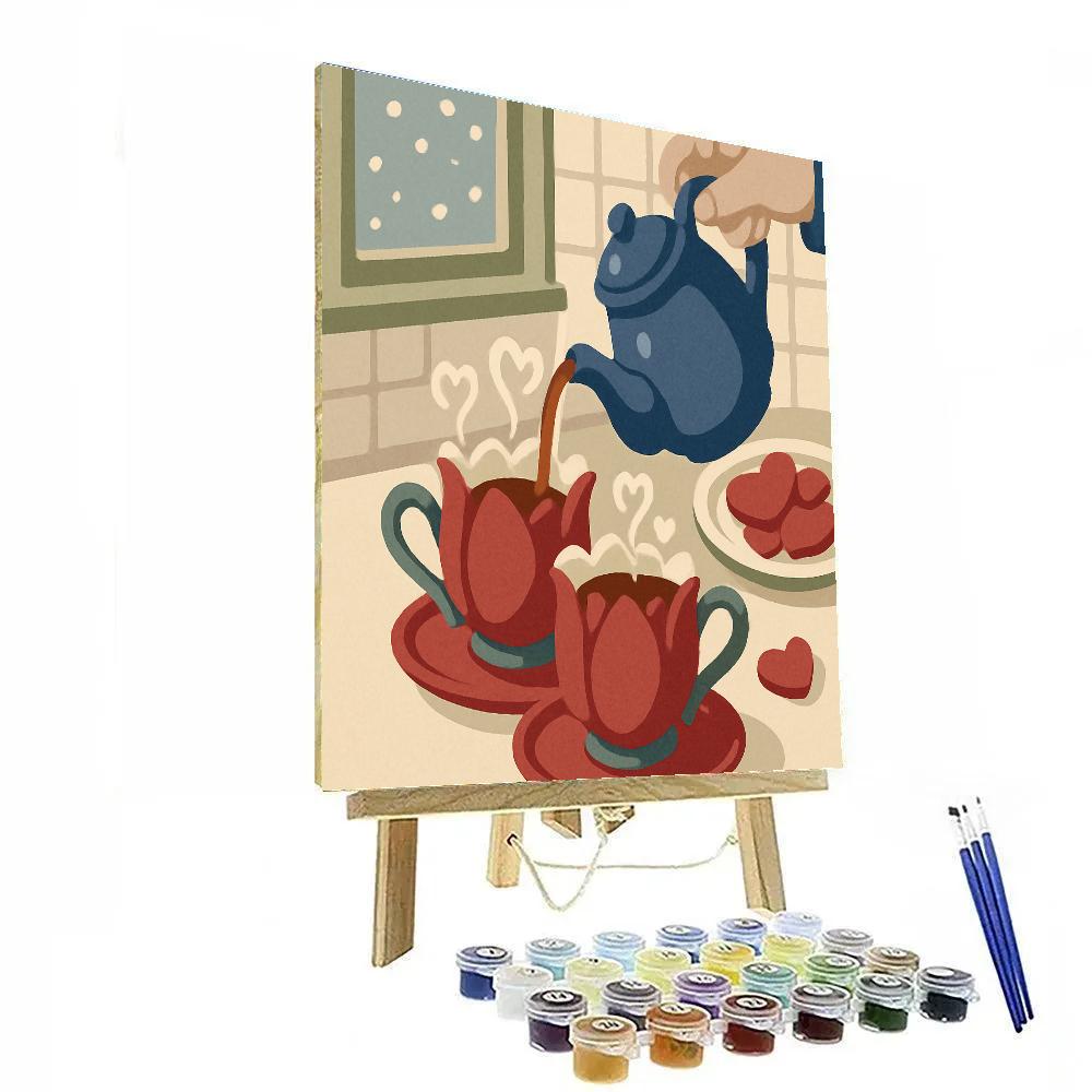 Tea Tasting Table For Valentines Day DIY paint by numbers