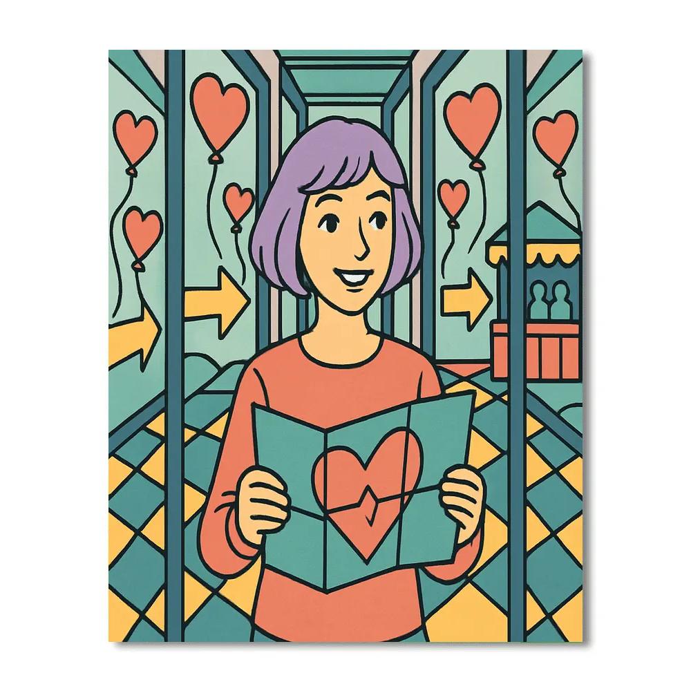 Mirror Maze Valentines Day Valentine DIY paint by numbers