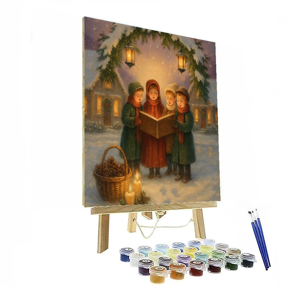 Winter Choir Under Pine Archway Paint by numbers kits