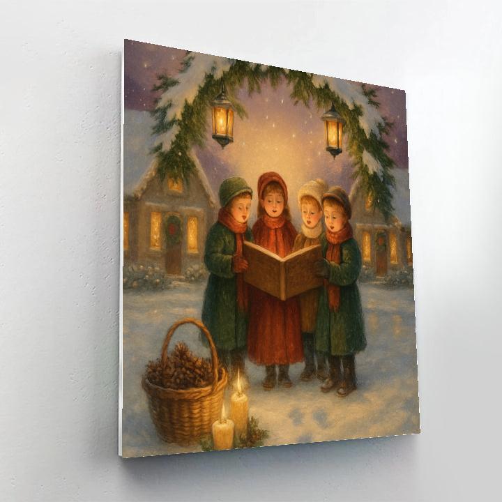 Winter Choir Under Pine Archway Paint by numbers kits
