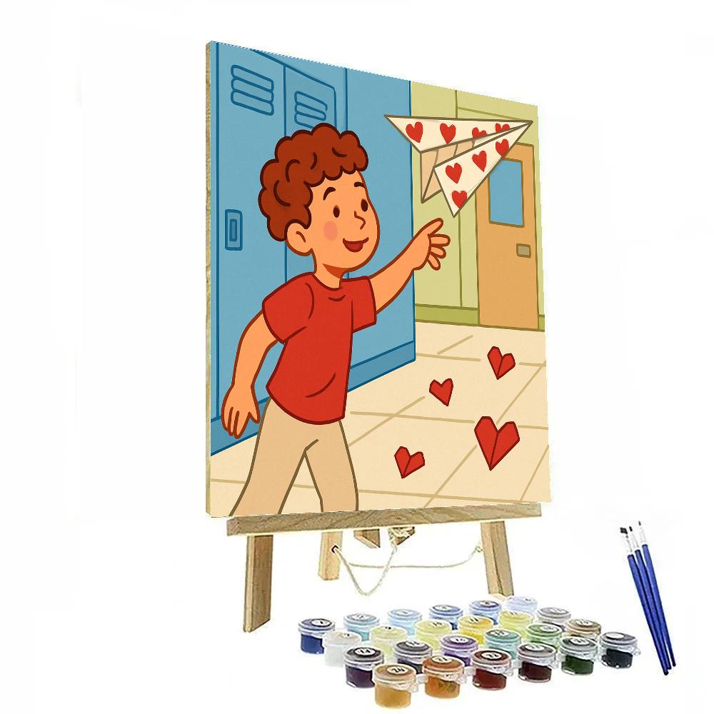 Valentines Day Paper Airplane Confession DIY paint by numbers