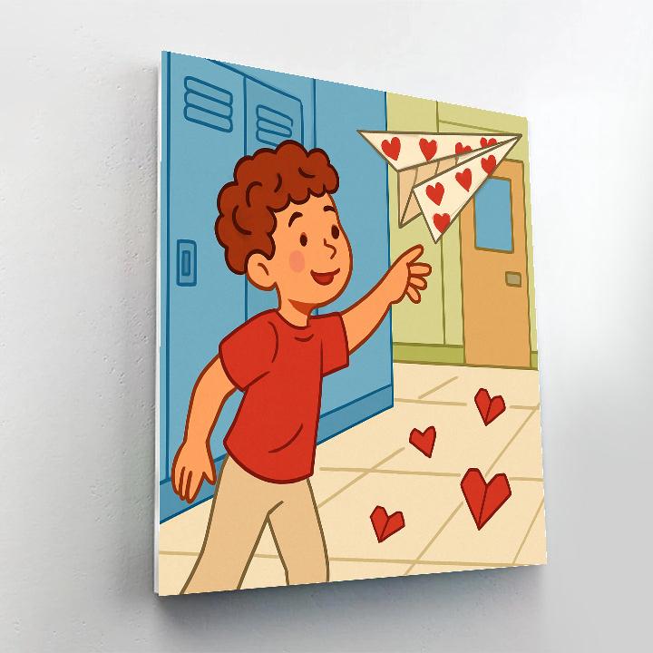 Valentines Day Paper Airplane Confession DIY paint by numbers