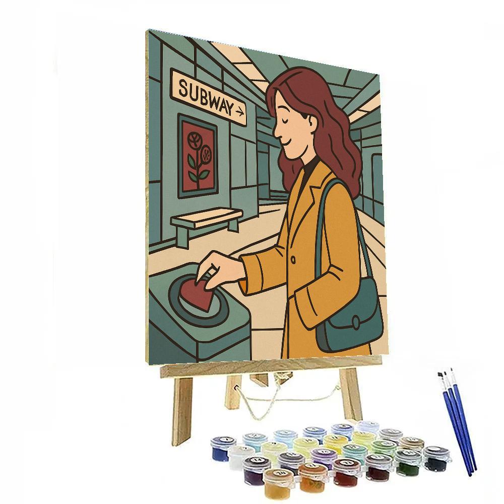 Valentines Day Metro Heart Ticket Numbered painting kits