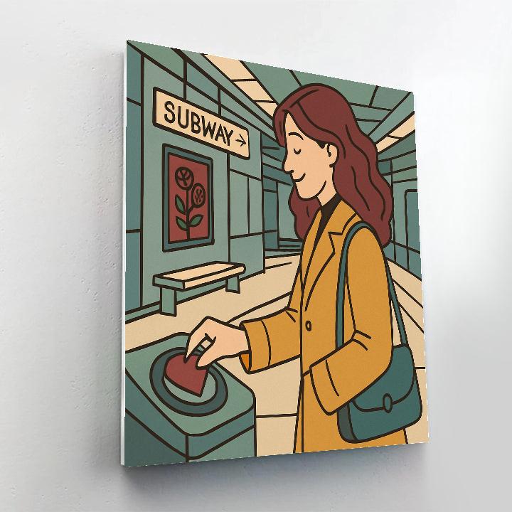 Valentines Day Metro Heart Ticket Numbered painting kits