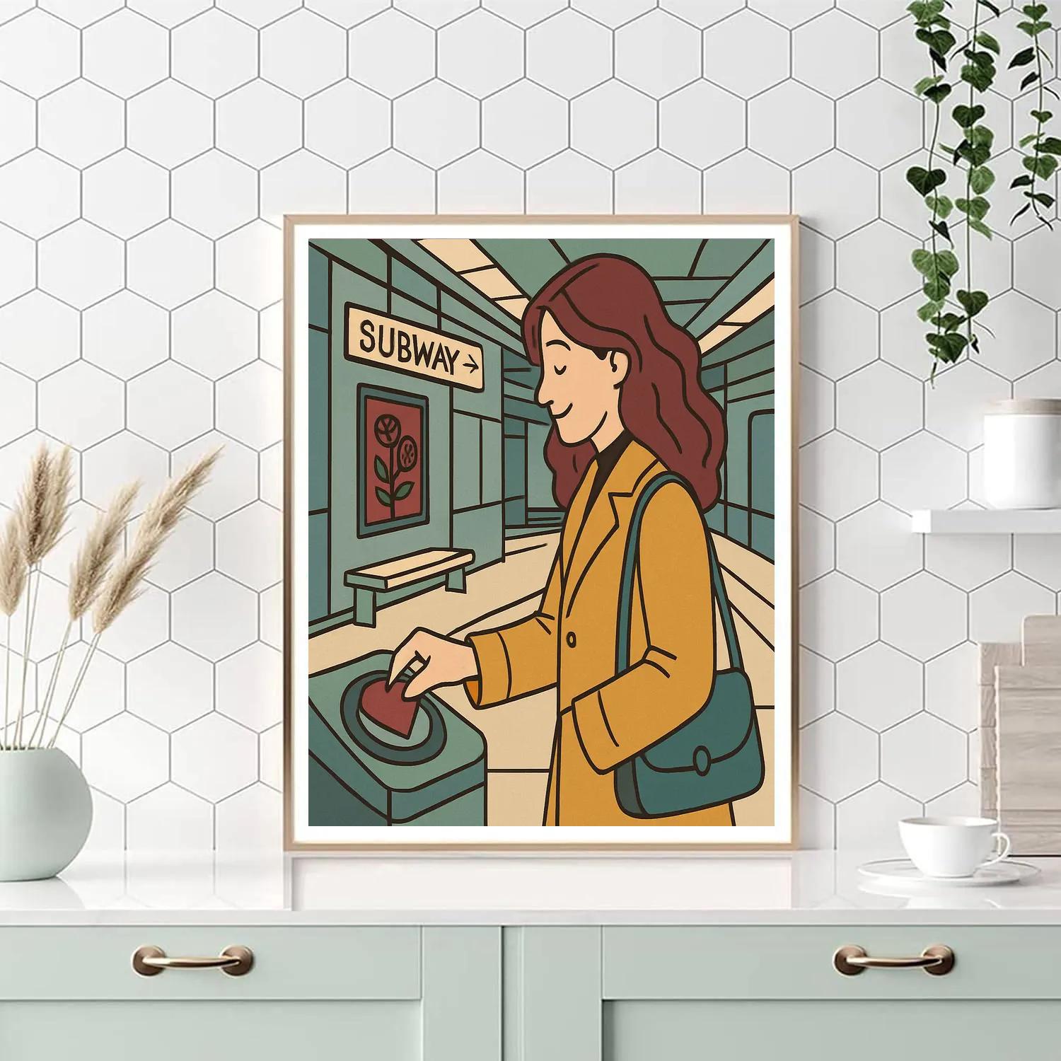 Valentines Day Metro Heart Ticket Numbered painting kits