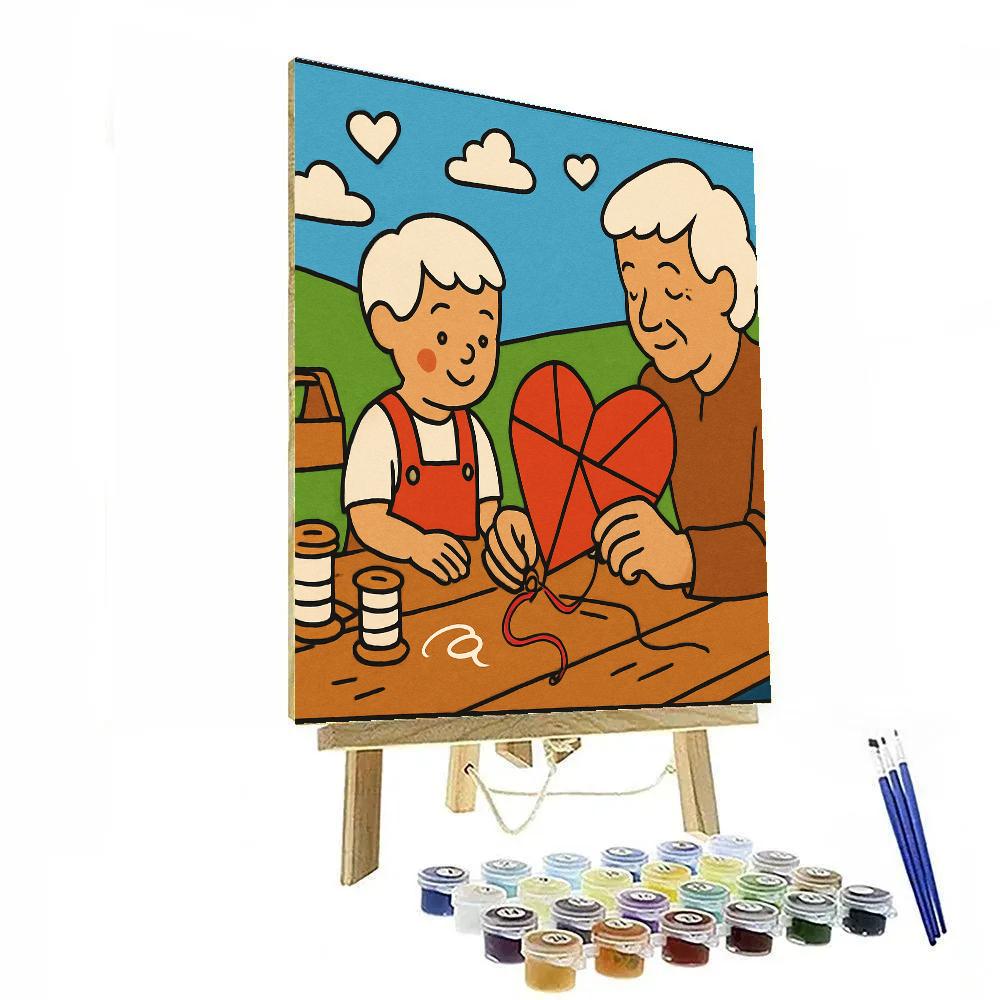 Valentines Day Heart Shaped Kite Workshop paint by number